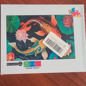 New in box! Unique colorful koi fish 1000 piece wooden jigsaw puzzle